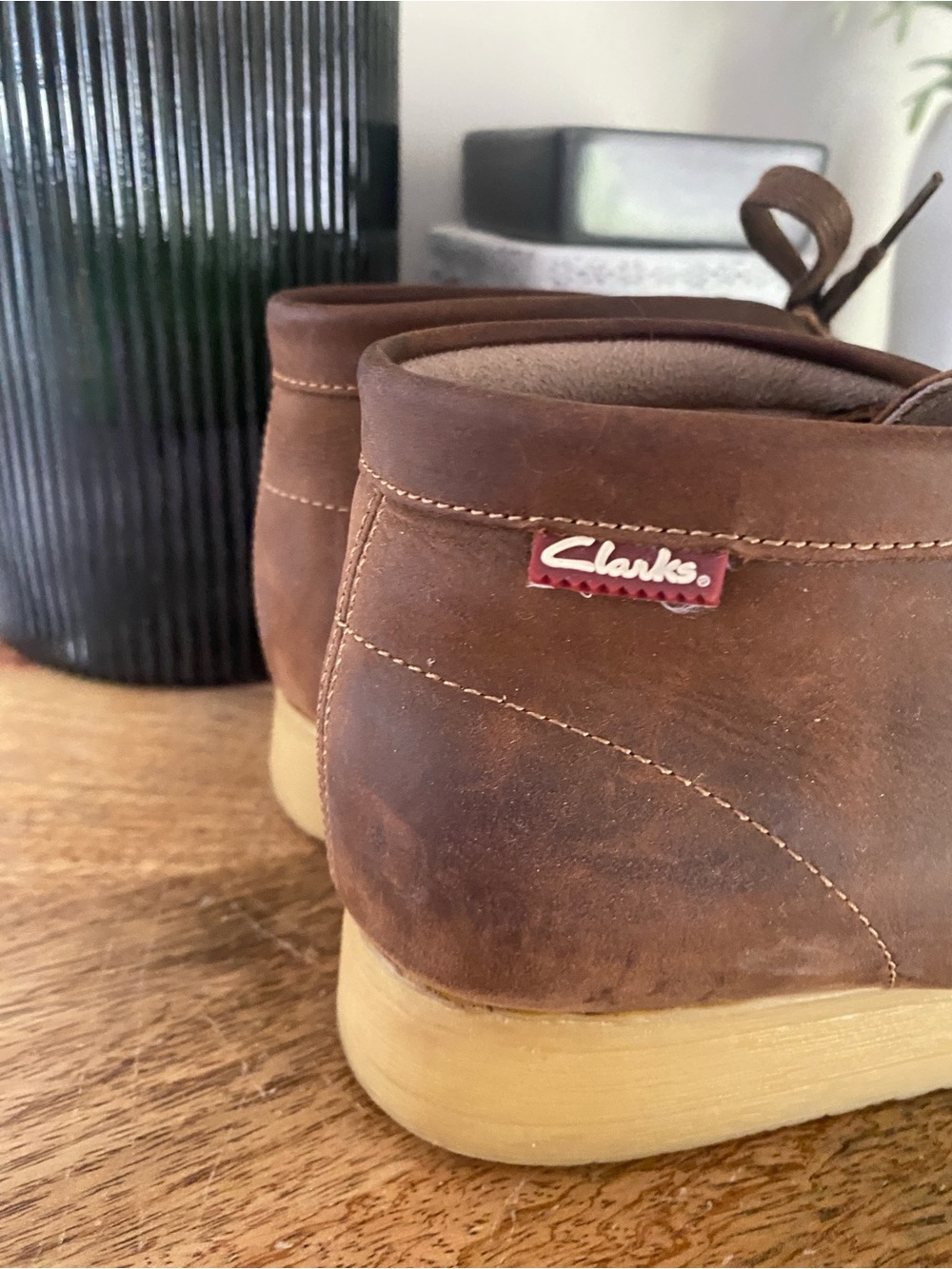 Clarks Stinson Hi Beeswax Leather Wallabee Chukka Boots Men’s 8.5M Crepe Sole - Picture 5 of 15